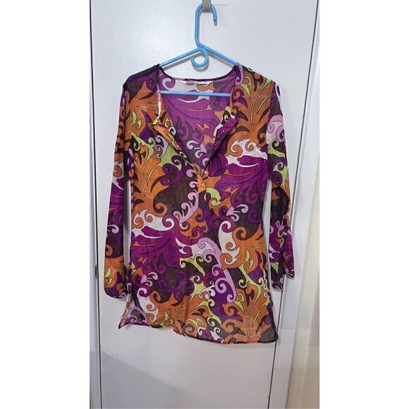 ATHLETA TEAR AWAY B4 U PLAY COVER UP BLOUSE DRESS SZ XS - Picture 2 of 11